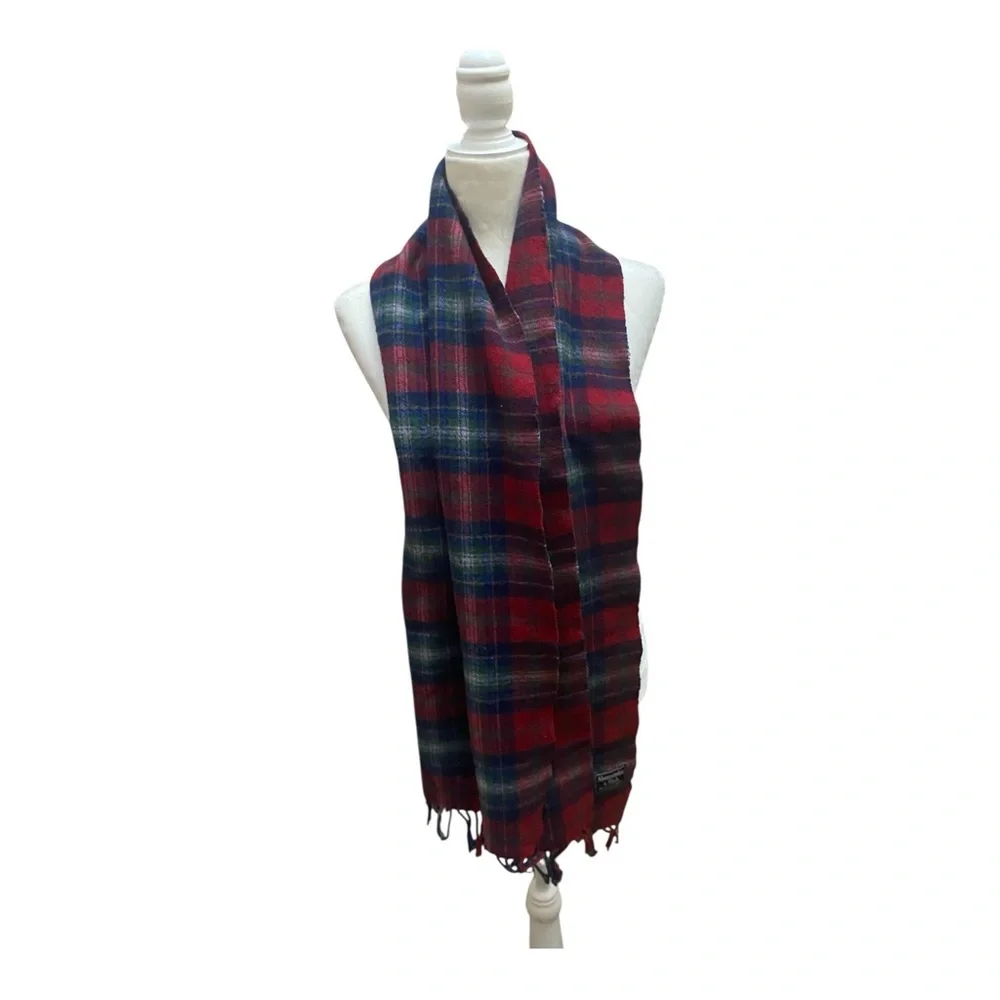 Abercrombie Fitch Unisex Tartan Red Plaid Winter Scarf Y2k Snow Days Preppy